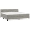 cadre de lit et matelas Gris clair 200x200cm Velours
