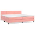 cadre de lit avec matelas Rose 200x200 cm Velours