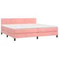 cadre de lit avec matelas Rose 200x200 cm Velours