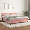 cadre de lit avec matelas Rose 160x200 cm Velours