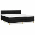 cadre de lit avec matelas Noir 180x200 cm Tissu