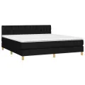 cadre de lit avec matelas Noir 180x200 cm Tissu