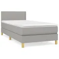 cadre de lit avec matelas Gris clair 100x200cm Tissu