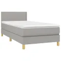 cadre de lit avec matelas Gris clair 100x200cm Tissu