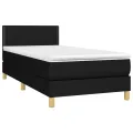 cadre de lit avec matelas Noir 90x200 cm Tissu