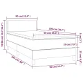 cadre de lit avec matelas Noir 90x200 cm Tissu