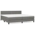 cadre de lit avec matelas Gris foncé 200x200cm Tissu