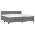 cadre de lit avec matelas Gris foncé 200x200cm Tissu