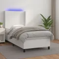 cadre de lit matelas LED Blanc 90x200cm Similicuir