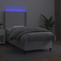 cadre de lit matelas LED Blanc 90x200cm Similicuir