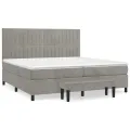 cadre de lit et matelas Gris clair 200x200cm Velours