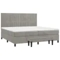 cadre de lit et matelas Gris clair 200x200cm Velours