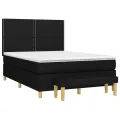 cadre de lit avec matelas Noir 140x190 cm Tissu