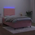 cadre de lit avec matelas LED Rose 120x200cm Velours
