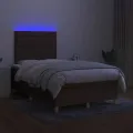 cadre de lit matelas et LED Marron foncé 120x200 cm