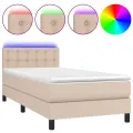 cadre de lit avec matelas LED Cappuccino 100x200 cm