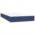 cadre de lit avec matelas LED Bleu 100x200 cm Tissu