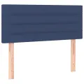 cadre de lit avec matelas LED Bleu 100x200 cm Tissu