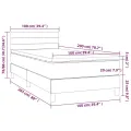 cadre de lit avec matelas LED Bleu 100x200 cm Tissu