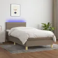 cadre de lit avec matelas LED Taupe 80x200 cm Tissu