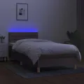 cadre de lit avec matelas LED Taupe 80x200 cm Tissu