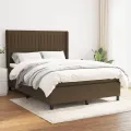 cadre de lit avec matelas Marron foncé 140x190 cm