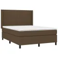 cadre de lit avec matelas Marron foncé 140x190 cm