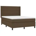 cadre de lit avec matelas Marron foncé 140x190 cm