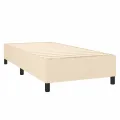 cadre de lit et matelas Crème 90x190 cm Tissu