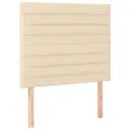 cadre de lit et matelas Crème 90x190 cm Tissu