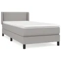 cadre de lit avec matelas Gris clair 100x200cm Tissu