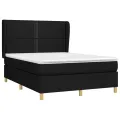cadre de lit avec matelas Noir 140x200 cm Tissu