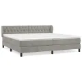 cadre de lit et matelas Gris clair 200x200cm Velours