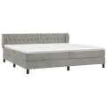cadre de lit et matelas Gris clair 200x200cm Velours