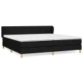 cadre de lit avec matelas Noir 200x200 cm Tissu