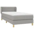 cadre de lit avec matelas Gris clair 80x200 cm Tissu