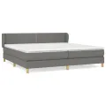 cadre de lit avec matelas Gris foncé 200x200cm Tissu