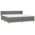 cadre de lit avec matelas Gris foncé 200x200cm Tissu
