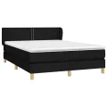 cadre de lit avec matelas Noir 140x200 cm Tissu