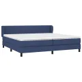 cadre de lit avec matelas Bleu 200x200 cm Tissu