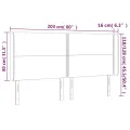Tête de lit à LED Gris foncé 203x16x118/128 cm Tissu