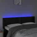 Tête de lit à LED Noir 147x16x78/88 cm Similicuir