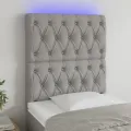 Tête de lit à LED Gris clair 80x7x118/128 cm Tissu