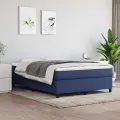 cadre de lit Bleu 140x200 cm Tissu