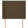Tête de lit avec oreilles Marron foncé 103x16x118/128 cm Tissu