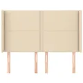 Tête de lit avec oreilles Crème 147x16x118/128 cm Tissu