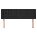 Tête de lit avec oreilles Noir 147x16x78/88 cm Similicuir