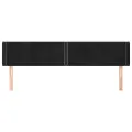 Tête de lit avec oreilles Noir 163x16x78/88 cm Velours