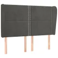 Tête de lit avec oreilles Gris foncé 147x23x118/128 cm Velours