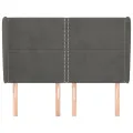Tête de lit avec oreilles Gris foncé 147x23x118/128 cm Velours